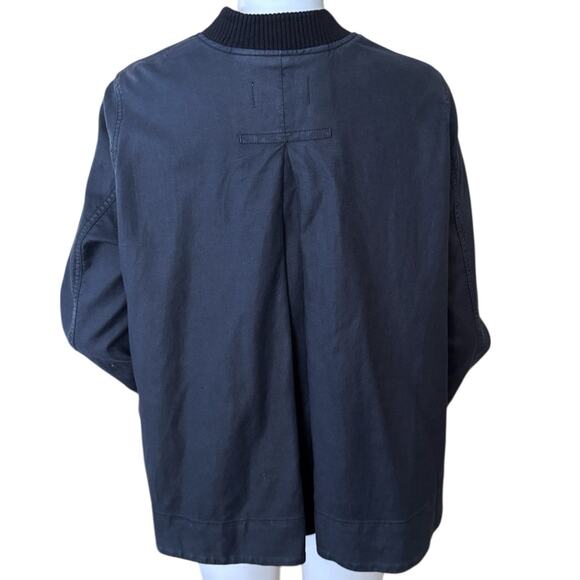 The Great. The Swingy Charcoal Bomber Jacket Hig-Low Silhouett Charcoal 2/M - Picture 3 of 12